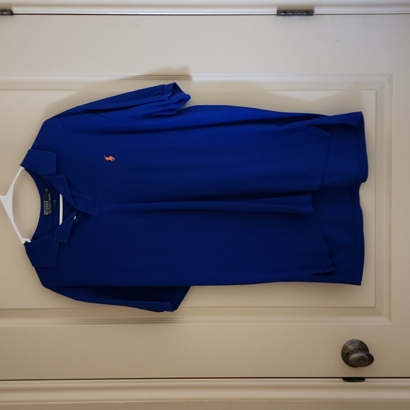 POLO RALPH LAUREN ROYAL BLUE WITH NEON ORANGE LOGO XL MEN'S POLO SHIRT - Picture 7 of 8